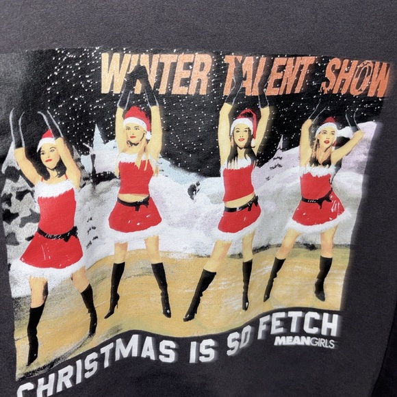 EUC Mean Girls Christmas Sweatshirt XS Winter Talent Show Christmas Is So Fetch - Picture 3 of 10